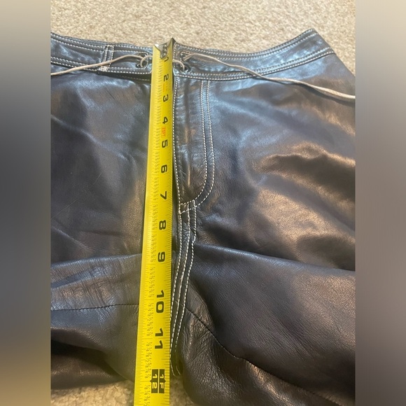 Ralph Lauren Purple Label Vintage Leather Flare Pants Lace Up Tie Front Runway 6 - Picture 9 of 14